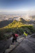 Tourist couple on the access stairs to the Tijuca Peak - Tijuca Forest - Tijuca National Park - Rio de Janeiro city - Rio de Janeiro state (RJ) - Brazil