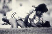 Soccer Match - Fluminense Football Club
players celebrating goal - Robertinho and Mario - 80s - Rio de Janeiro city - Rio de Janeiro state (RJ) - Brazil