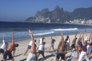 Gymnastics at Ipanema Beach - 1990s - Rio de Janeiro city - Rio de Janeiro state (RJ) - Brazil