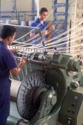 Men working in fabric factory - SENAI / CETIQT - Rio de Janeiro city - Rio de Janeiro state (RJ) - Brazil