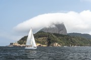 Sailboat in Guanabara Bay with the Sugarloaf in the background  - Rio de Janeiro city - Rio de Janeiro state (RJ) - Brazil