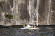 Motorboat with tourists near Cagarra Island - part of Natural Monument of Cagarras Island - Rio de Janeiro city - Rio de Janeiro state (RJ) - Brazil