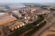 Picture taken with drone of a sugar and alcohol production plant - Coplasa Company (Moreno Group) - Planalto city - Sao Paulo state (SP) - Brazil