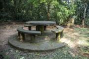 Historic stone table in the area of Mesa do Imperador - Tijuca National Park - Rio de Janeiro city - Rio de Janeiro state (RJ) - Brazil