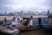 Boats moored at the Madeira River pier - The 80s - Porto Velho city - Rondonia state (RO) - Brazil