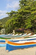 Colorful fishing boats on Santa Teresa Beach - Ilhabela city - Sao Paulo state (SP) - Brazil