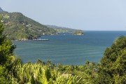 View of a stretch of Atlantic Forest and the sea in Ilhabela - Ilhabela city - Sao Paulo state (SP) - Brazil