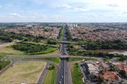 Picture taken with drone of the Transbrasiliana Highway (BR-153) in the citys urban perimeter - Sao Jose do Rio Preto city - Sao Paulo state (SP) - Brazil