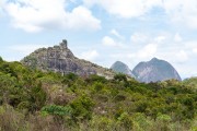 View of the Caixa de Fosforo Peak and Chapeu de Bruxa Stone on the right - Tres Picos State Park  - Nova Friburgo city - Rio de Janeiro state (RJ) - Brazil