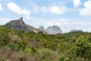 View of the Caixa de Fosforo Peak and Chapeu de Bruxa Stone on the right - Tres Picos State Park  - Nova Friburgo city - Rio de Janeiro state (RJ) - Brazil