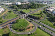 Picture taken with drone of the junction of Washington Luis Road (under the viaduct) with Transbrasiliana Highway (BR-153) - Sao Jose do Rio Preto city - Sao Paulo state (SP) - Brazil