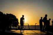 Sunset at the largest skate park in Latin America on the banks of the Guaiba River - Porto Alegre city - Rio Grande do Sul state (RS) - Brazil