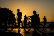Sunset at the largest skate park in Latin America on the banks of the Guaiba River - Porto Alegre city - Rio Grande do Sul state (RS) - Brazil