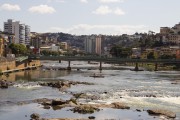 View of the Itapemirim River with buildings on its bank - Cachoeiro de Itapemirim city - Espirito Santo state (ES) - Brazil