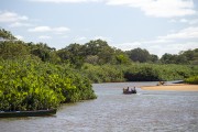 Canoe on the Doce River, near its mouth - Linhares city - Espirito Santo state (ES) - Brazil