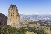 Picture taken with drone of the Itabira Peak, 700m high granite rock formation - Cachoeiro de Itapemirim city - Espirito Santo state (ES) - Brazil