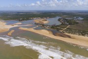 Picture taken with drone of the Barra Nova Community in the mouth of the Mariricu River - Sao Mateus city - Espirito Santo state (ES) - Brazil