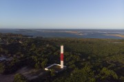 Picture taken with drone of the lighthouse at the mouth of the Doce River - Linhares city - Espirito Santo state (ES) - Brazil