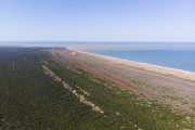 Picture taken with drone of the Beach in the Comboios Biological Reserve - Sea turtle nesting site - Linhares city - Espirito Santo state (ES) - Brazil