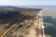 Picture taken with drone of the TEREG (Terminal of Regencia) at the Beach of Comboios Biological Reserve - Sea turtle nesting site - Linhares city - Espirito Santo state (ES) - Brazil