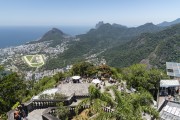 View of Gavea Hippodrome with the Morro Dois Irmaos (Two Brothers Mountain) and Rock of Gavea in the background - View from the Corcovado Mountain - Rio de Janeiro city - Rio de Janeiro state (RJ) - Brazil