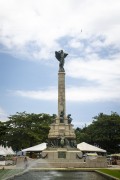 Monument to the Heroes of the Battle of Laguna and Dourados - General Tiburcio Square - with Practitioner of slackline in the background - Rio de Janeiro city - Rio de Janeiro state (RJ) - Brazil