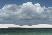 Lagoon and dunes - Lencois Maranhenses National Park  - Santo Amaro do Maranhao city - Maranhao state (MA) - Brazil