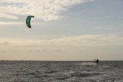 Practitioners of kitesurf on the coast of Maranhao - Barreirinhas city - Maranhao state (MA) - Brazil