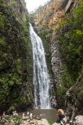 Tourists - Segredo Waterfall - near to Chapada dos Veadeiros National Park  - Alto Paraiso de Goias city - Goias state (GO) - Brazil