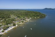 Aerial view of the Amparo Community - Traditional fishing community - Paranagua city - Parana state (PR) - Brazil