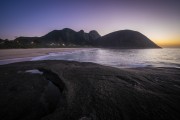 Dawn at Itacoatiara Beach - Costao de Itacoatiara in the background - Niteroi city - Rio de Janeiro state (RJ) - Brazil