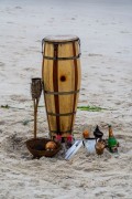Atabaque used in cults of African origin on Copacabana Beach during New Years Eve 2022 - Rio de Janeiro city - Rio de Janeiro state (RJ) - Brazil