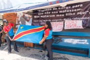 Demonstration in repudiation of the murder of Congolese refugee Moise Kabagambe near Post 8 - Rio de Janeiro city - Rio de Janeiro state (RJ) - Brazil