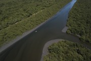 Picture taken with drone of the Iguaçu River near REDUC - Rio Iguaçu mouth in Guanabara Bay - Duque de Caxias city - Rio de Janeiro state (RJ) - Brazil