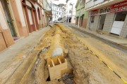 Work to replace the sewage and rainwater network on Getulio Vargas Avenue - Guarani city - Minas Gerais state (MG) - Brazil