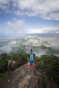 Man observing the Barra da Tijuca region from Bico do Papagaio - Tijuca National Park - Rio de Janeiro city - Rio de Janeiro state (RJ) - Brazil