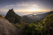 View of the Rock of Gavea from Pedra Bonita (Bonita Stone) - Barra da Tijuca neighborhood in the background - Rio de Janeiro city - Rio de Janeiro state (RJ) - Brazil