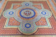 Hydraulic tile floor with a representation of the Harpy Eagle (Harpia harpyja) in the center - Museum of Republic - old Catete Palace (1867) - Rio de Janeiro city - Rio de Janeiro state (RJ) - Brazil
