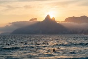 Sunset on Ipanema beach with Two Brothers Mountain in the background - Rio de Janeiro city - Rio de Janeiro state (RJ) - Brazil