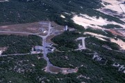 Aerial view of the Barreira do Inferno Launch Center - Brazilian Air Force Base for rocket launch - 1990s - Natal city - Rio Grande do Norte state (RN) - Brazil