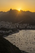 View of Botafogo Bay from the Sugarloaf mirante with the Christ the Redeemer in the background during the sunset  - Rio de Janeiro city - Rio de Janeiro state (RJ) - Brazil