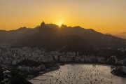 View of Botafogo Bay from the Sugarloaf mirante with the Christ the Redeemer in the background during the sunset  - Rio de Janeiro city - Rio de Janeiro state (RJ) - Brazil