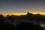 View of Christ the Redeemer and Sumare Mountain from Sugarloaf mirante during the sunset  - Rio de Janeiro city - Rio de Janeiro state (RJ) - Brazil