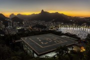 Night view of the Heliport with the Christ the Redeemer in the background  - Rio de Janeiro city - Rio de Janeiro state (RJ) - Brazil