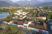 Picture taken with drone of the historic center of Paraty city  - Paraty city - Rio de Janeiro state (RJ) - Brazil