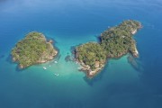 Picture taken with drone of the Lagoa Azul, a sandy bottom natural pool between Ilha Redonda on the left and Ilha Comprida on the right - Ilha Grande State Park - Tamoios Environmental Protection Area - Angra dos Reis city - Rio de Janeiro state (RJ) - Brazil