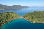 Picture taken with drone of the Lagoa Verde (Green Lagoon) - Ilha Longa - Ilha Grande State Park - Tamoios Environmental Protection Area - Angra dos Reis city - Rio de Janeiro state (RJ) - Brazil