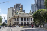 Facade of the Municipal Theater of Rio de Janeiro (1909) from Cinelandia Square  - Rio de Janeiro city - Rio de Janeiro state (RJ) - Brazil