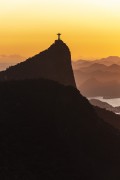 View of Christ the Redeemer from the Rock of Proa (Rock of Prow) during the dawn  - Rio de Janeiro city - Rio de Janeiro state (RJ) - Brazil