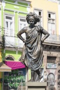 Statue of Mercedes Baptista, first black ballerina at the Municipal Theater, in Largo de Sao Francisco da Prainha Square - Rio de Janeiro city - Rio de Janeiro state (RJ) - Brazil